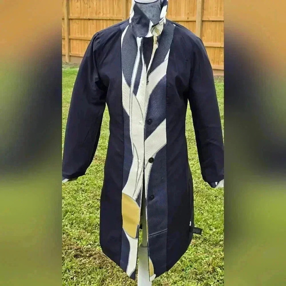 Mod Coat Ann Taylor Jacquard Vintage Inspired Abstract Print - Picture 8 of 16